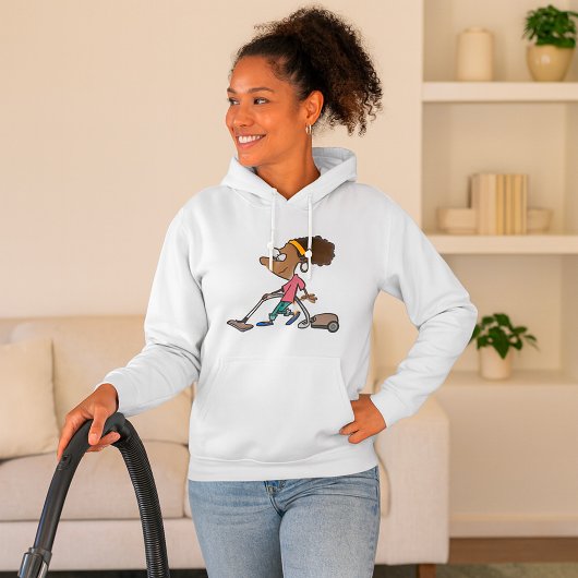 Vrouw die stofzuigt hoodie