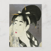 Vrouw die Sweat Utamaro Fine Japans kunstwerk wegv Briefkaart (Voorkant)