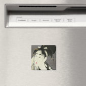 Vrouw die Sweat Utamaro Fine Japans kunstwerk wegv Magneet (Insitu (Vaatwasser))