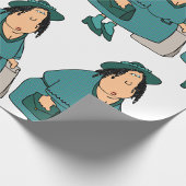 Vrouw die tassen draagt cadeaupapier