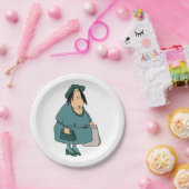 Vrouw die tassen draagt papieren bordje (Feest)