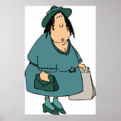 Vrouw die tassen draagt poster (Voorkant)