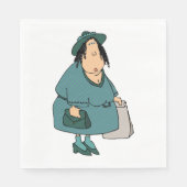 Vrouw die tassen draagt servet (Voorkant)