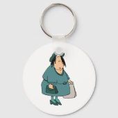 Vrouw die tassen draagt sleutelhanger (Achterkant)