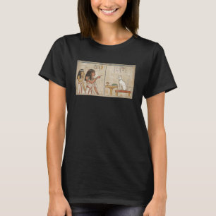 Vrouw die tegen kat brult meme Oude Egyptische sym T-shirt