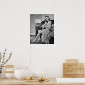 Vrouw die telefonisch praat poster (Keuken)