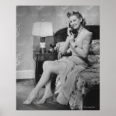 Vrouw die telefonisch praat poster (Voorkant)