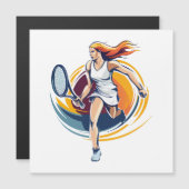 vrouw die tennis speelt (Voorkant / Achterkant)