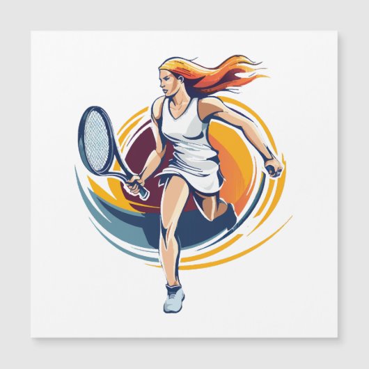vrouw die tennis speelt (Voorkant)