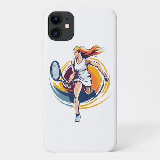 vrouw die tennis speelt Case-Mate iPhone case (Achterkant)