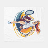 vrouw die tennis speelt fleece deken (Voorkant (Horizontaal))