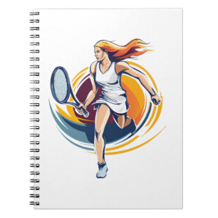 vrouw die tennis speelt notitieboek