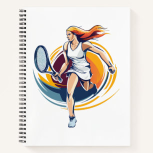 vrouw die tennis speelt notitieboek