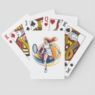 vrouw die tennis speelt pokerkaarten