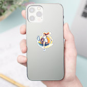 vrouw die tennis speelt sticker (Telefoon)