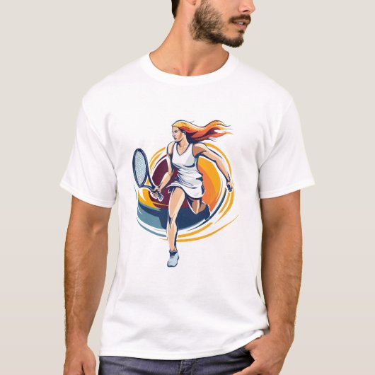 vrouw die tennis speelt t-shirt (Voorkant)