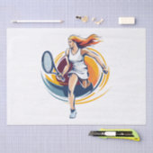 vrouw die tennis speelt tissuepapier (Craft)