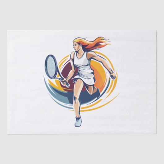 vrouw die tennis speelt tissuepapier (Voorkant)