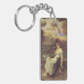  vrouw die V2 leest Sleutelhanger (Voorkant Links)