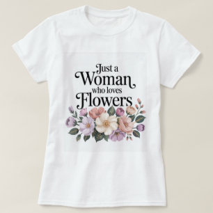 Vrouw die van bloemen houdt Wit T-shirt