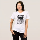 Vrouw die van boeken en katten houdt Tri-Blend shirt (Voorkant volledig)