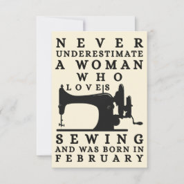 vrouw die van naaien houdt en in februari is gebor kaart