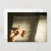 Vrouw die Violin speelt Briefkaart (Voorkant / Achterkant)