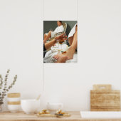 Vrouw die voetmassage met olie ontvangt poster (Keuken)