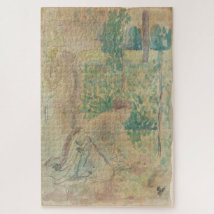 Vrouw die werkt in een tuin van Camille Pissarro Legpuzzel