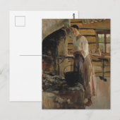 Vrouw die wittevis kookt briefkaart (Voorkant / Achterkant)