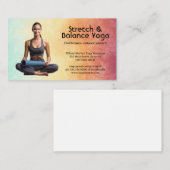 Vrouw die yoga beoefent | Achtergrond kleurstructu Visitekaartje (Voorkant / Achterkant)