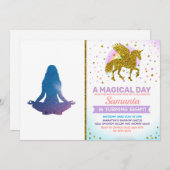 Vrouw die yoga beoefent - Kies achtergrondkleur Kaart (Voorkant / Achterkant)