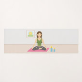 Vrouw die Yoga doet in een  kamerillustratie Yogamat (Voorkant (horizontaal))