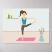  vrouw die Yoga in een stijlvolle kamer beoefent Poster (Voorkant)