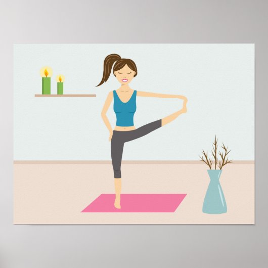  vrouw die Yoga in een stijlvolle kamer beoefent Poster (Voorkant)