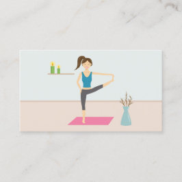  vrouw die Yoga in een stijlvolle kamer beoefent Visitekaartje