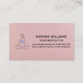 Vrouw die Yoga Pose | Roze lederen textiel Visitekaartje (Voorkant)