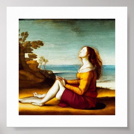 Vrouw die Yoga Renaissance Art oefent Poster (Voorkant)