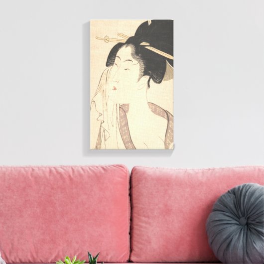 Vrouw die zich na haar dood terugtrekt canvas afdruk (Insitu (Woonkamer))