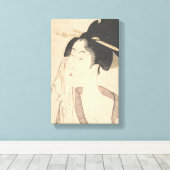 Vrouw die zich na haar dood terugtrekt canvas afdruk (Insitu (Houten vloer))