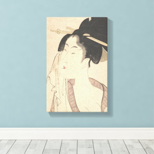 Vrouw die zich na haar dood terugtrekt canvas afdruk (Insitu (Houten vloer))