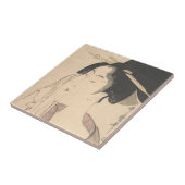 Vrouw die zich na haar dood terugtrekt tegeltje (Zijkant)