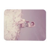 Vrouw die zich op strand terugtrekt magneet (Horizontaal)