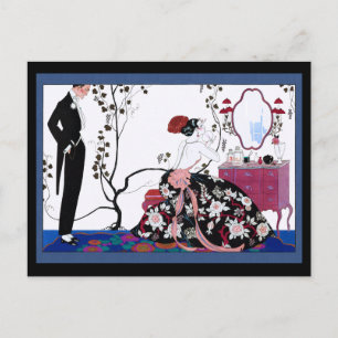 Vrouw die zich voor een Partij klaarmaakt Briefkaart