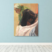 Vrouw Diep in gedachte (door Oleksa Novakivskiy) Canvas Afdruk (Insitu (Houten vloer))