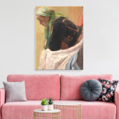 Vrouw Diep in gedachte (door Oleksa Novakivskiy) Canvas Afdruk (Insitu (Woonkamer))