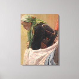 Vrouw Diep in gedachte (door Oleksa Novakivskiy) Canvas Afdruk