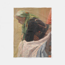 Vrouw Diep in gedachte (door Oleksa Novakivskiy) Fleece Deken