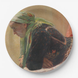 Vrouw Diep in gedachte (door Oleksa Novakivskiy) Papieren Bordje