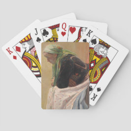 Vrouw Diep in gedachte (door Oleksa Novakivskiy) Pokerkaarten